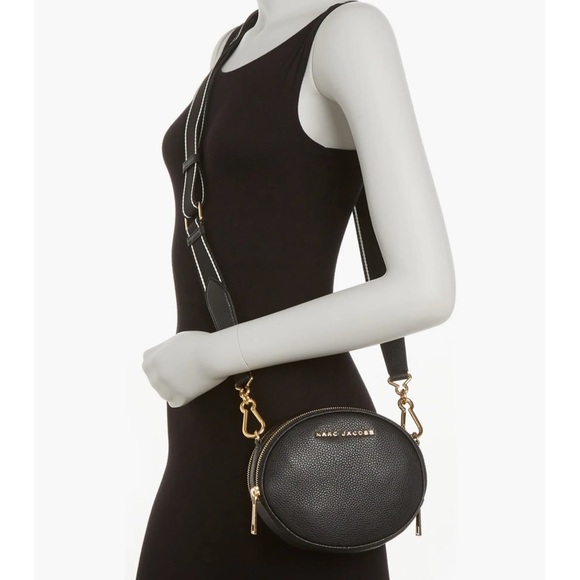 Marc Jacobs Black Pebbled Leather Crossbody Bag versatile 2 compartment - Picture 6 of 9